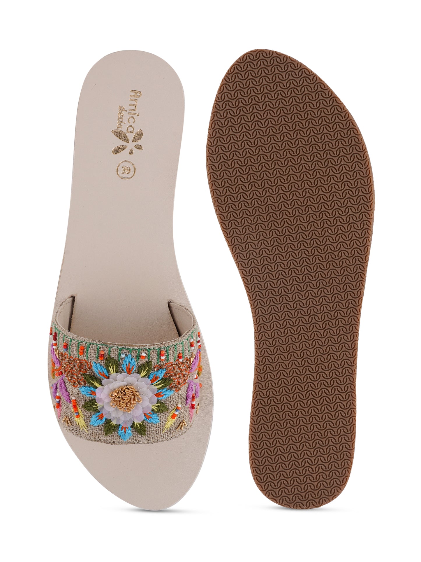 AMICA SLEXIA EMBRODIERY FLATS & CLUTCH