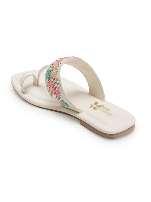 Flora Embroidered ethnic flat