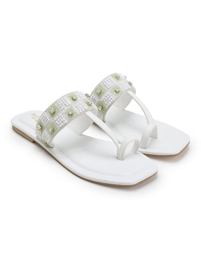 White Jaipuri Flats