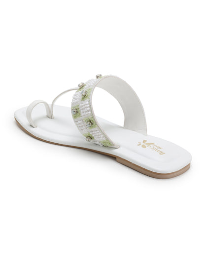 White Jaipuri Flats