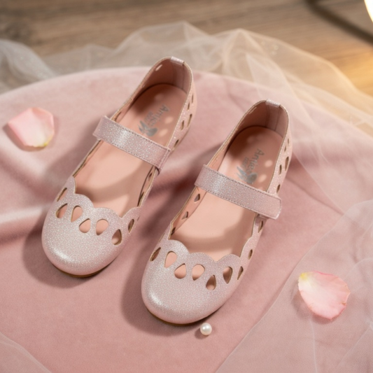 AmicaSlexia Girls Pink Glitter Ballerina Flats