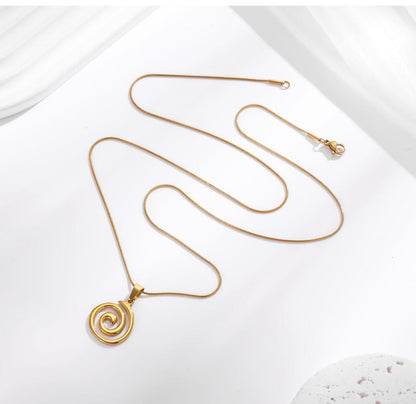 Dazelio Gold-Plated Spiral Pendant Necklace