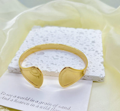 Dazelio Minimal Gold-Plated Open Cuff Bangle