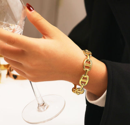 Dazelio Luxe Gold Chain Link Bracelet – Modern Statement Design