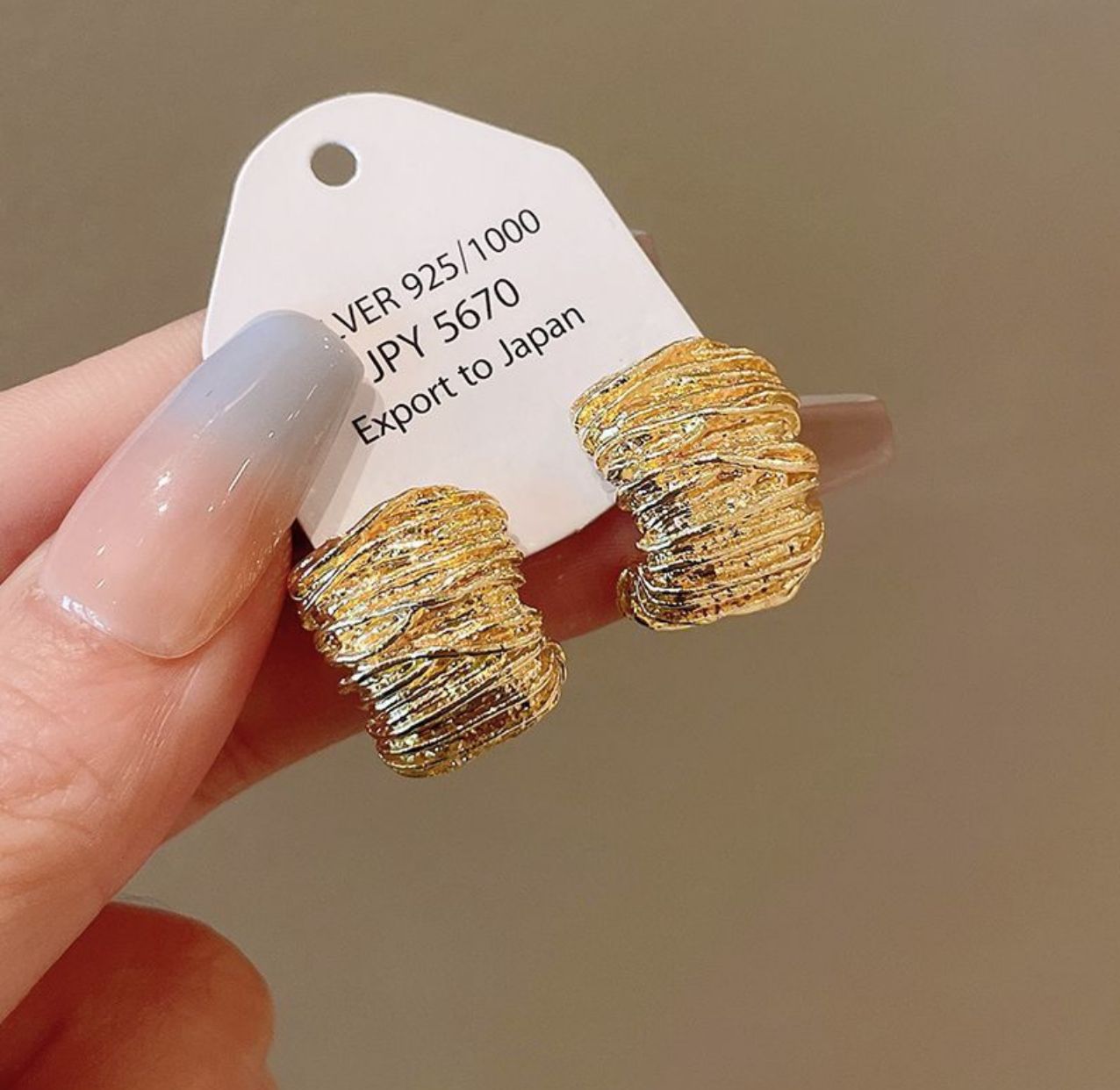 Dazelio Textured Gold Dome Stud Earrings