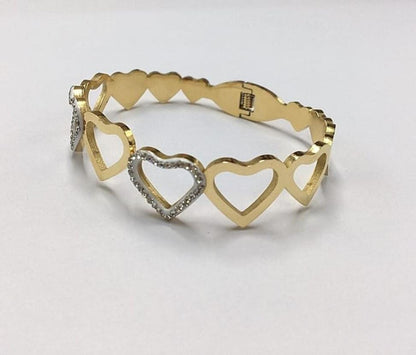 Dazelio Gold-Plated Heart Design Bracelet for Women