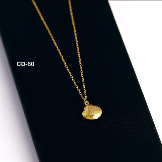 Dazelio Gold-Plated Minimal Shell Pendant Necklace