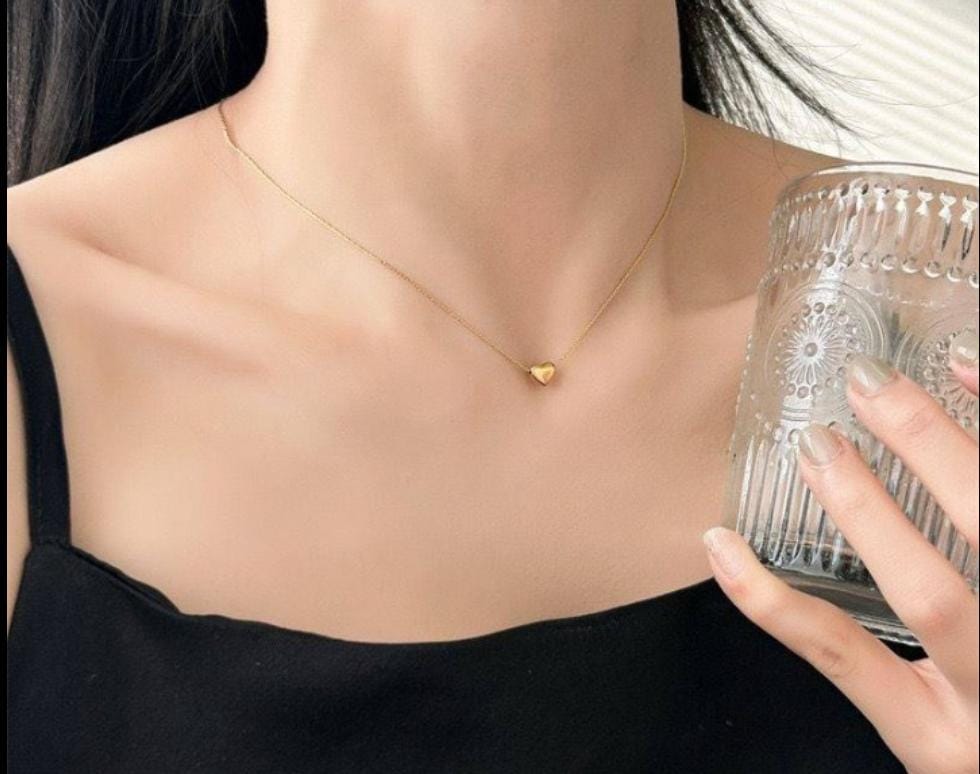 Dazelio Gold Plated Minimal Heart Pendant Necklace for Women