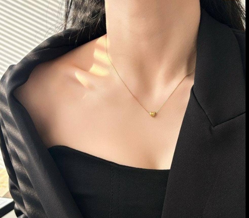 Dazelio Gold Plated Minimal Heart Pendant Necklace for Women