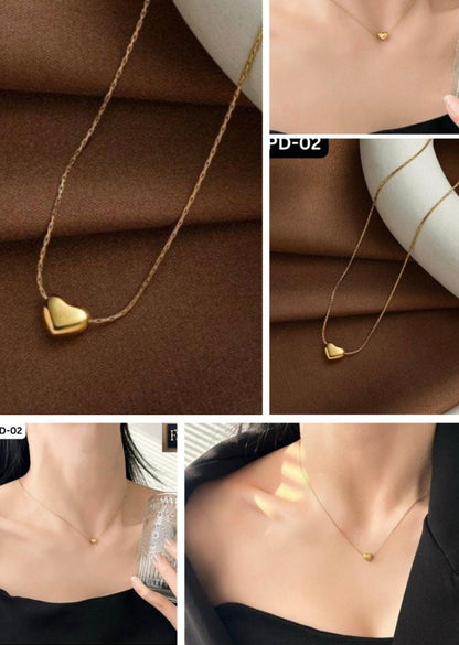 Dazelio Gold Plated Minimal Heart Pendant Necklace for Women