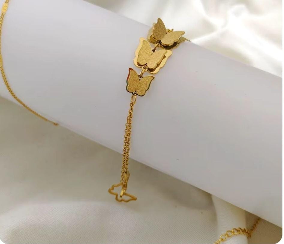 Dazelio Gold Plated Butterfly Drop Pendant Necklace for Women