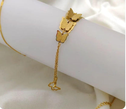 Dazelio Gold Plated Butterfly Drop Pendant Necklace for Women