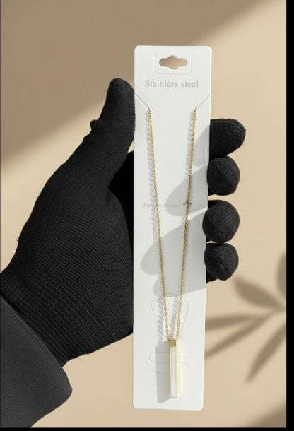 Dazelio Gold Plated Minimal Bar Pendant Necklace for Women