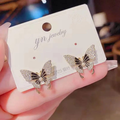 Dazelio Sparkling Butterfly Stud Earrings for Women