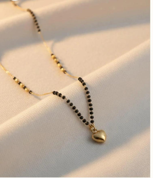 Dazelio Gold Heart Mangalsutra Necklace for Women