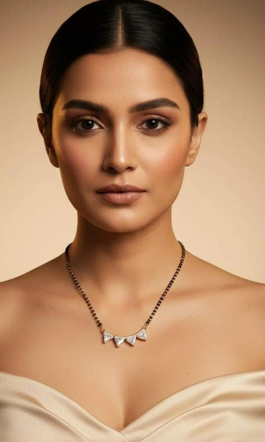 Dazelio Elegant Triangle Zircon Mangalsutra Necklace