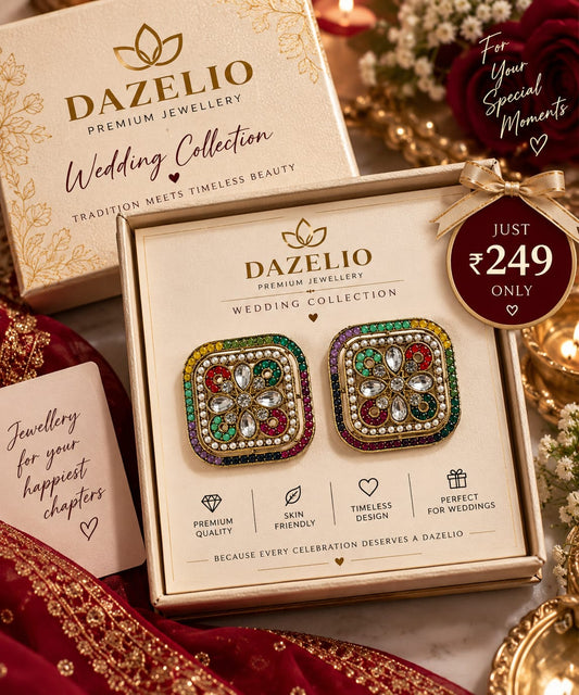 Multicolor Square Statement Earrings for Women