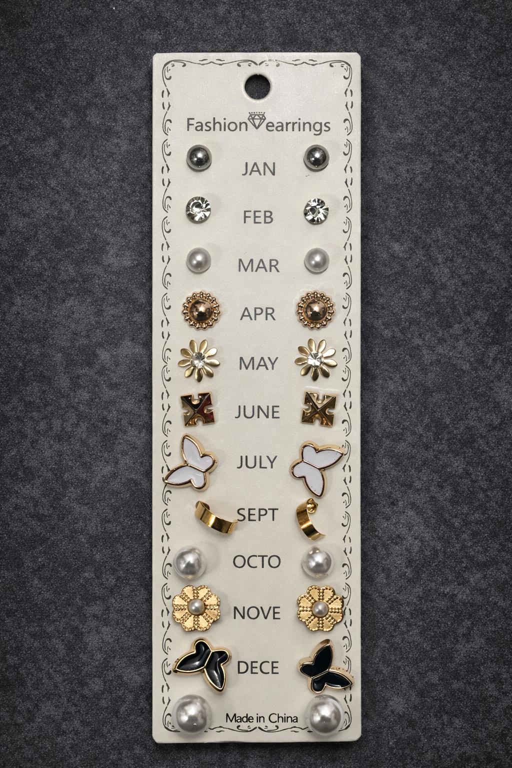 Dazelio 12 Pairs Elegant Stud Earrings Set for Women