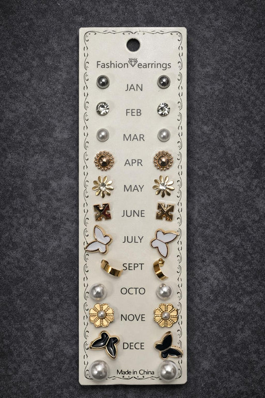 Dazelio 12 Pairs Elegant Stud Earrings Set for Women