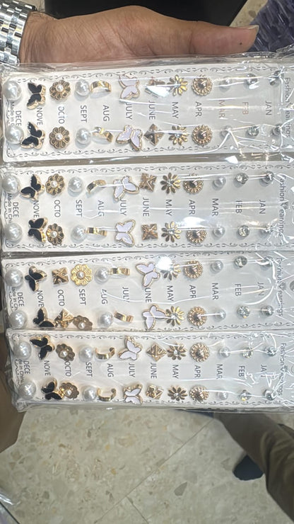 Dazelio 12 Pairs Elegant Stud Earrings Set for Women