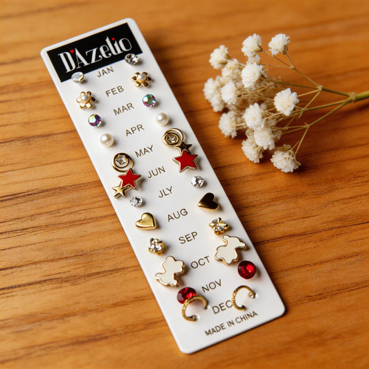 Dazelio 12 Pair Cute Stud Earrings Set for Women