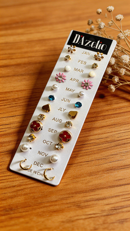 Dazelio 12 Pair Cute Stud Earrings Set for Women