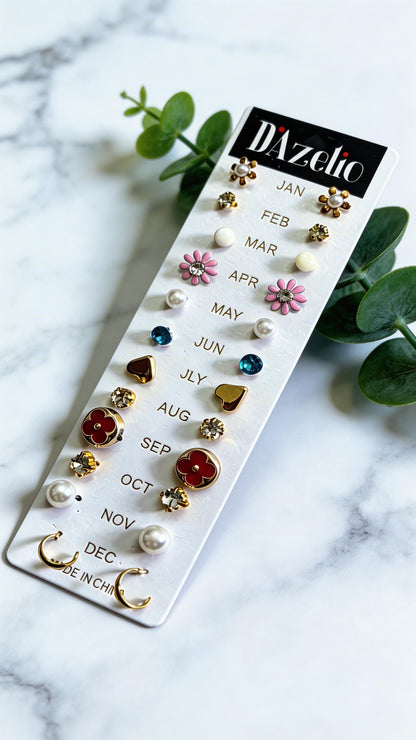 Dazelio 12 Pair Cute Stud Earrings Set for Women