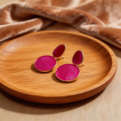 Dazelio Pink Statement Drop Earrings for Women