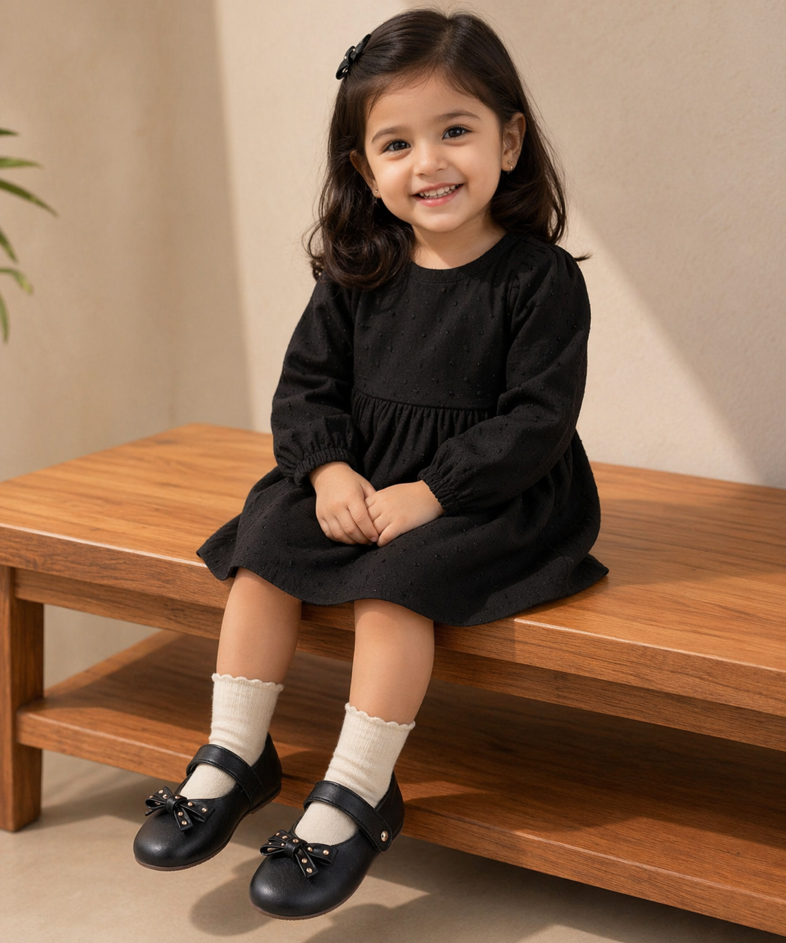 Amicaslexia Kids Black Bow Ballerinas