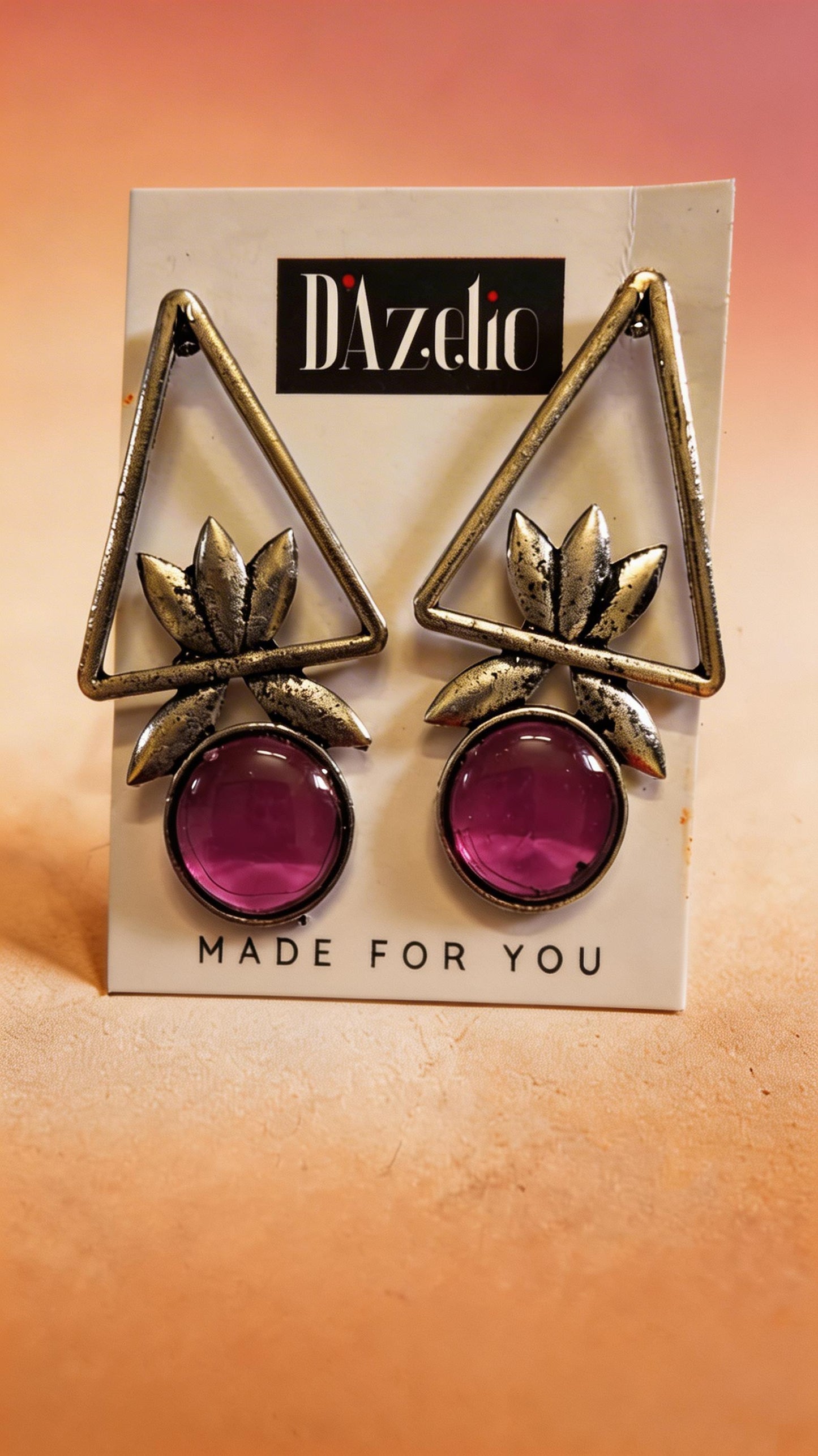 Dazelio Pink Geometric Floral Drop Earrings for Women