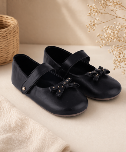 Amicaslexia Kids Black Bow Ballerinas