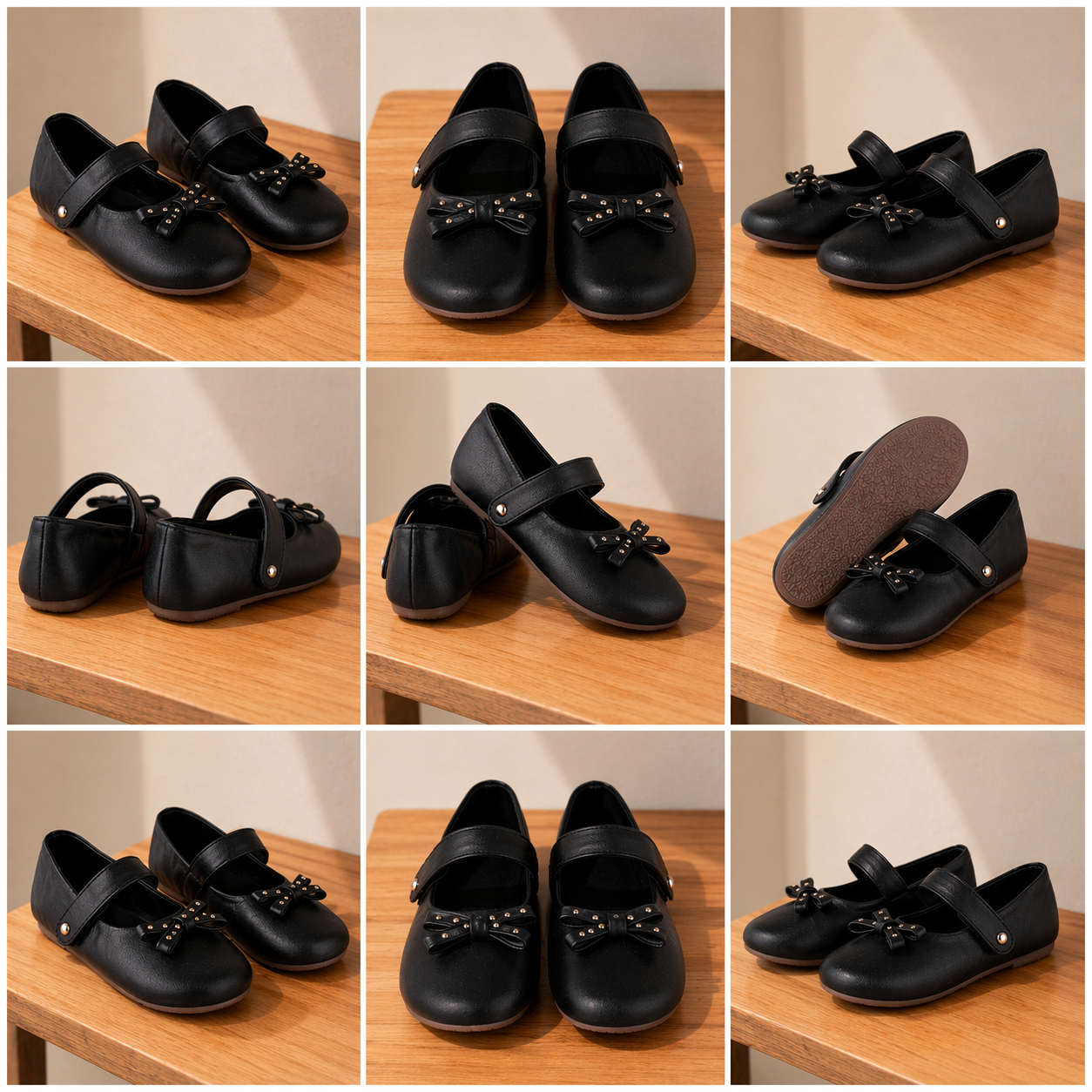 Amicaslexia Kids Black Bow Ballerinas