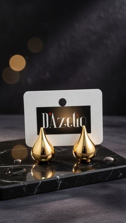 Dazelio Gold Teardrop Stud Earrings for Women
