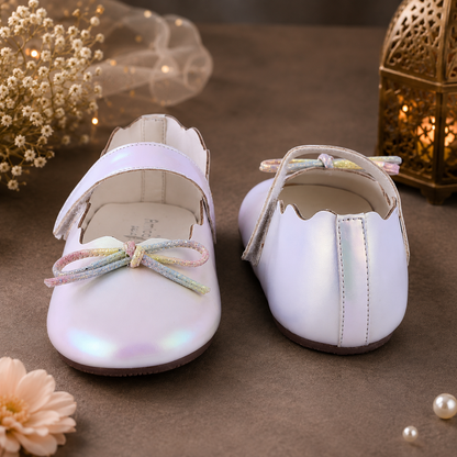Amicaslexia Kids Pearl White Ballerina Shoes for Girls