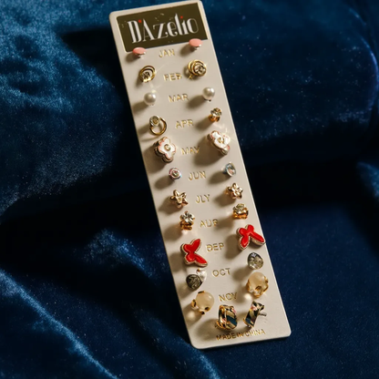 Dazelio 12 Pair Stud Earrings Set for Women