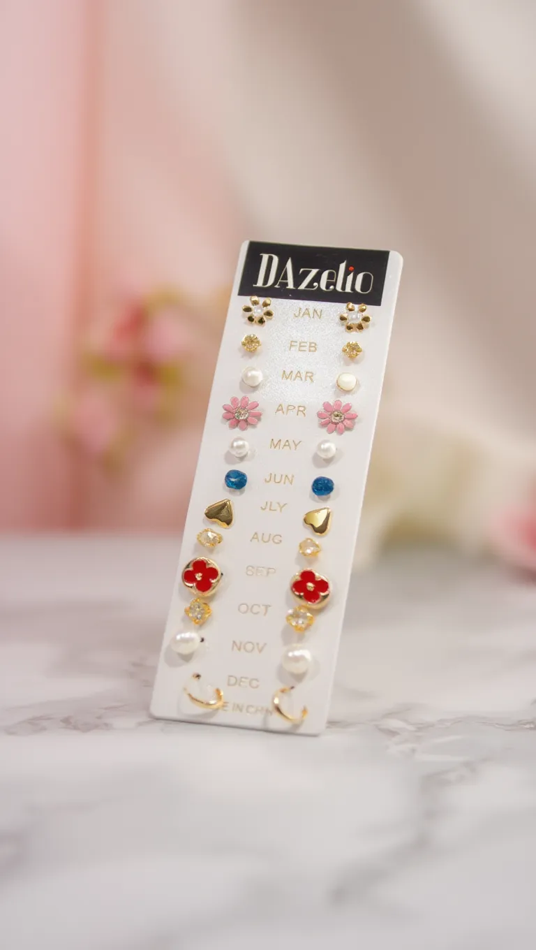 Dazelio 12 Pair Cute Stud Earrings Set for Women