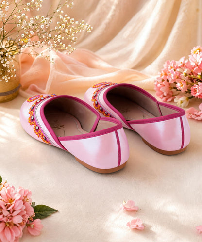 Amicaslexia Women’s Pastel Pink Embellished Ballerinas