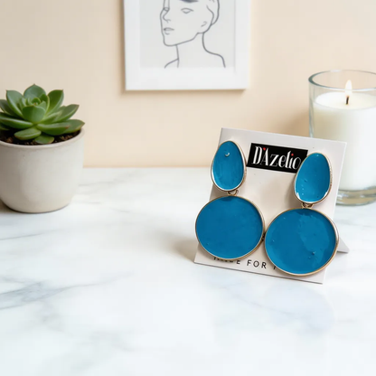 Dazelio Blue Statement Drop Earrings for Women