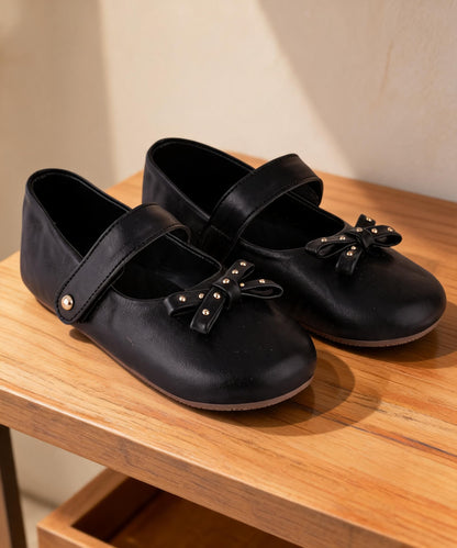 Amicaslexia Kids Black Bow Ballerinas