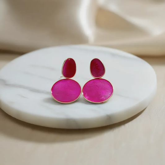 Dazelio Pink Statement Drop Earrings for Women