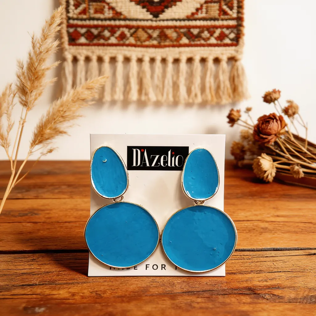 Dazelio Blue Statement Drop Earrings for Women