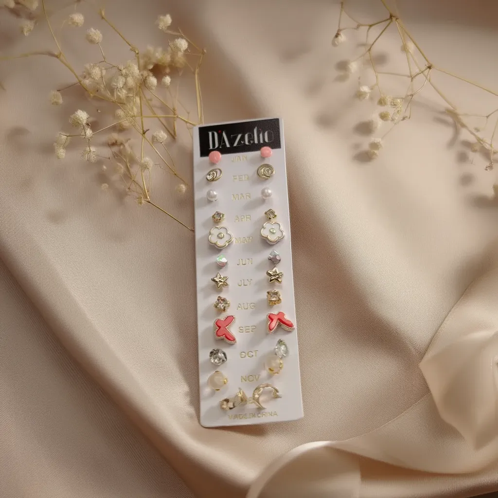 Dazelio 12 Pair Stud Earrings Set for Women