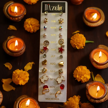 Dazelio 12 Pair Cute Stud Earrings Set for Women