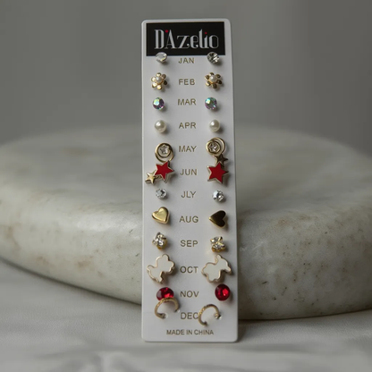 Dazelio 12 Pair Cute Stud Earrings Set for Women