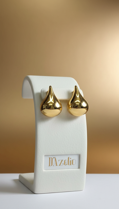 Dazelio Gold Teardrop Stud Earrings for Women
