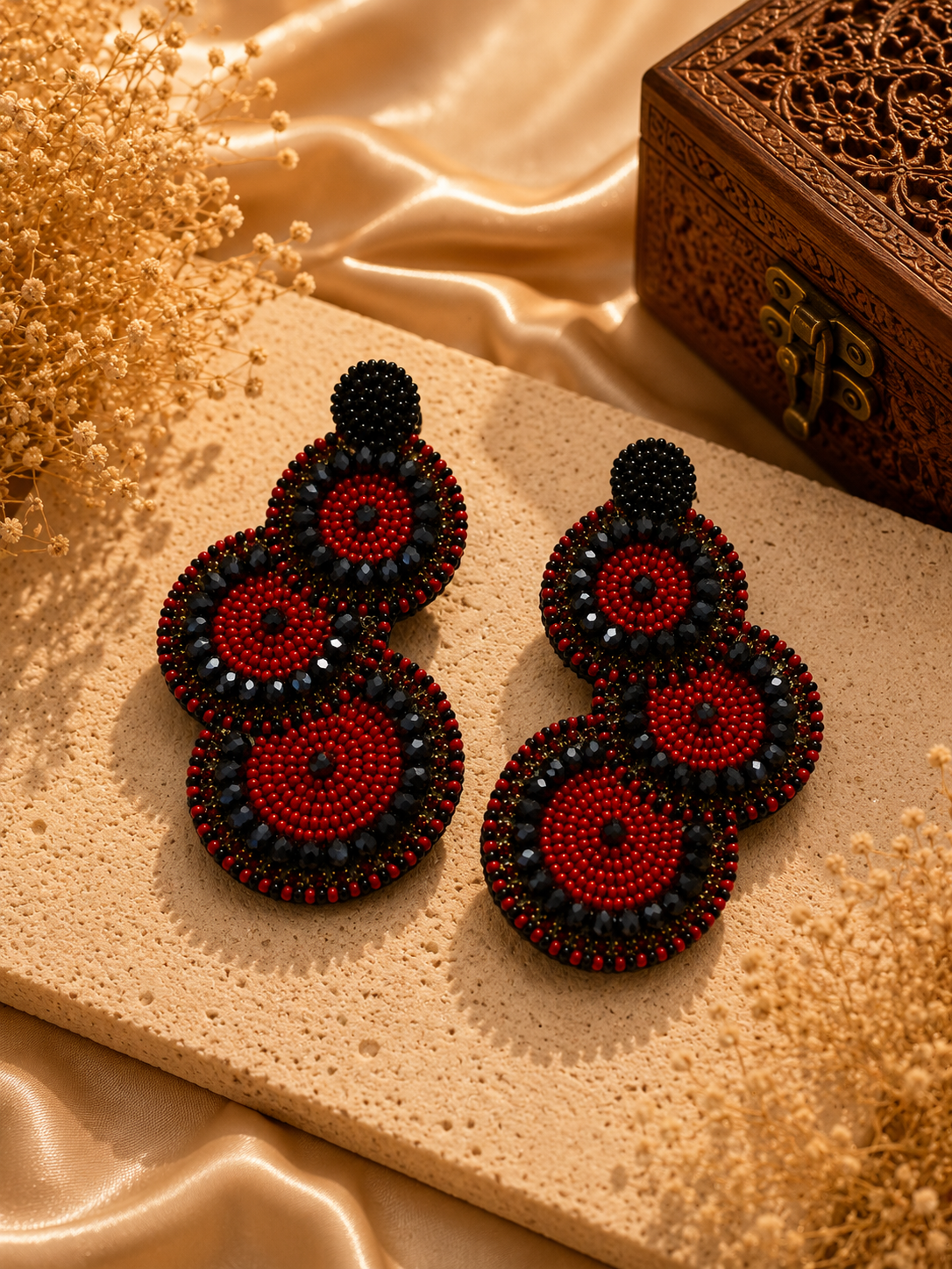 AmicaSlexia Scarlet Noir Beaded Statement Earrings
