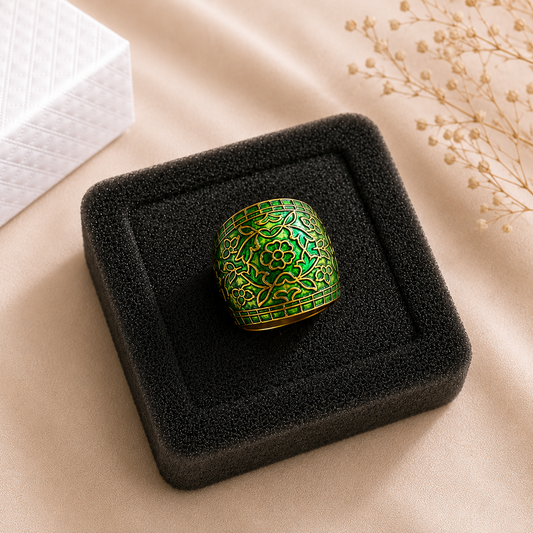 Dazelio Green Floral Antique Ring for Women