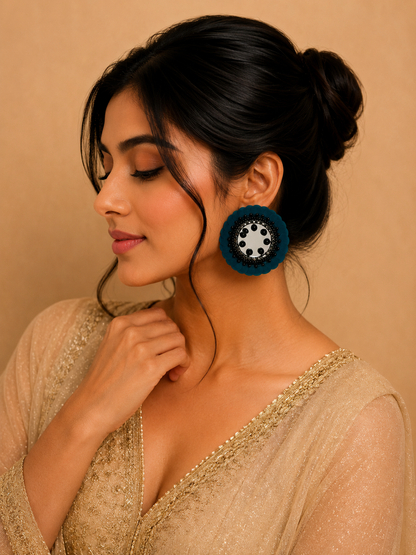 lue Mirror Sequin Statement Earrings