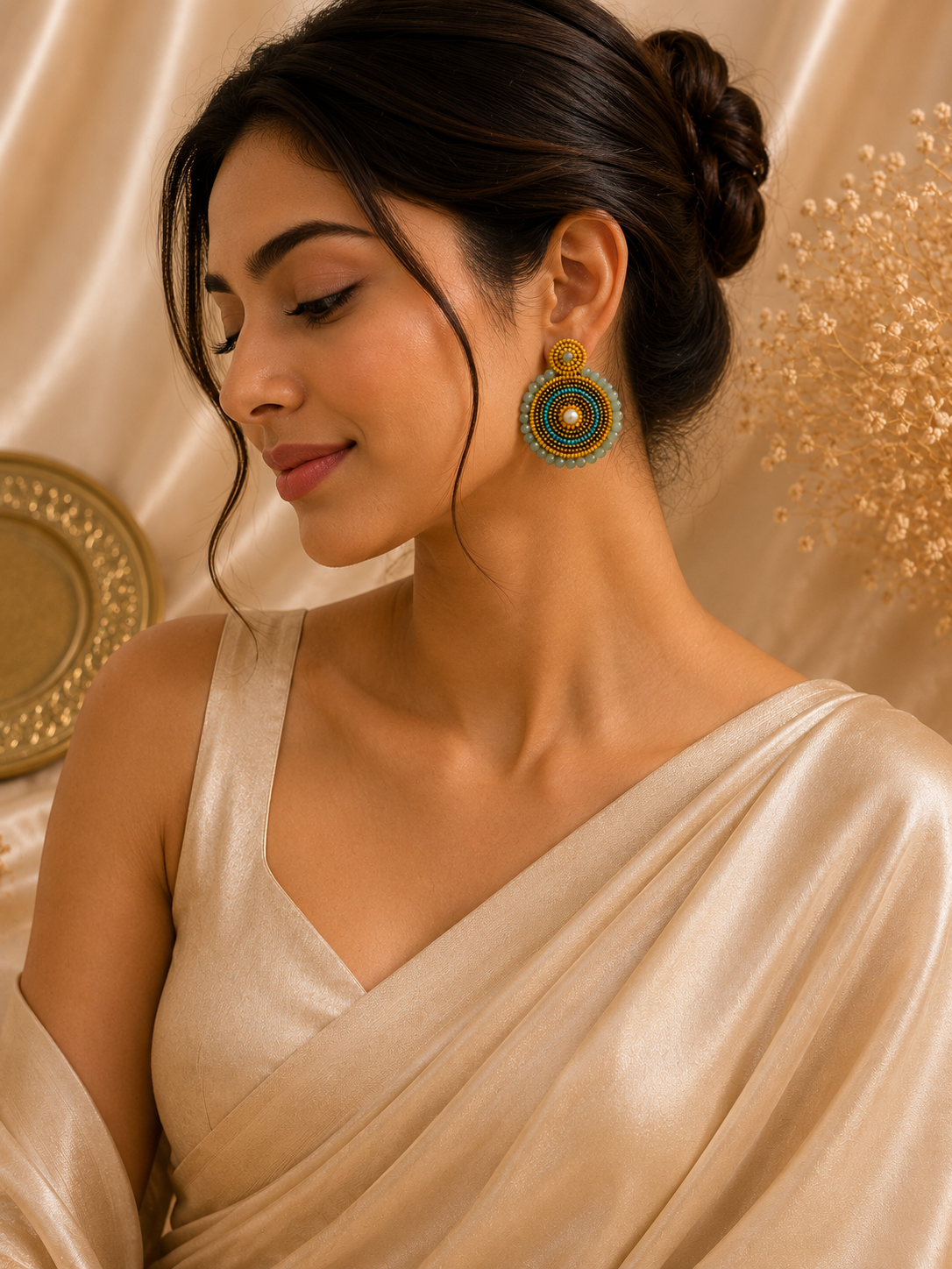 Amicaslexia Boho Mandala Handcrafted Beaded Statement Earrings