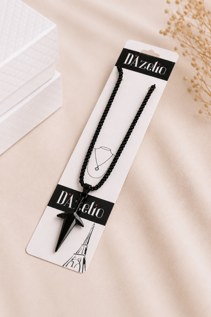Dazelio Black Sword Pendant Stainless Steel Necklace for Men